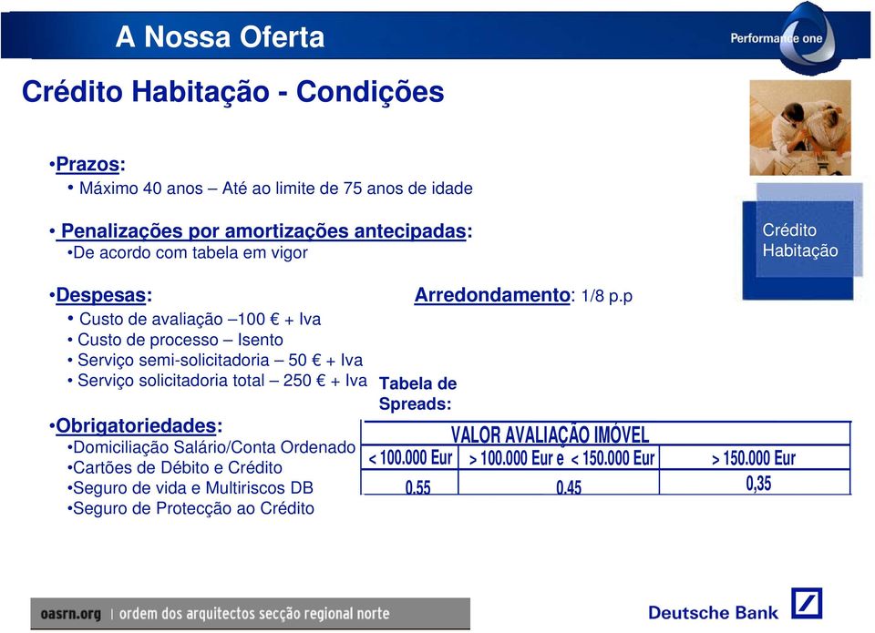 p Custo de avaliação 100 + Iva Custo de processo Isento Serviço semi-solicitadoria 50 + Iva Serviço solicitadoria total 250 + Iva Obrigatoriedades: