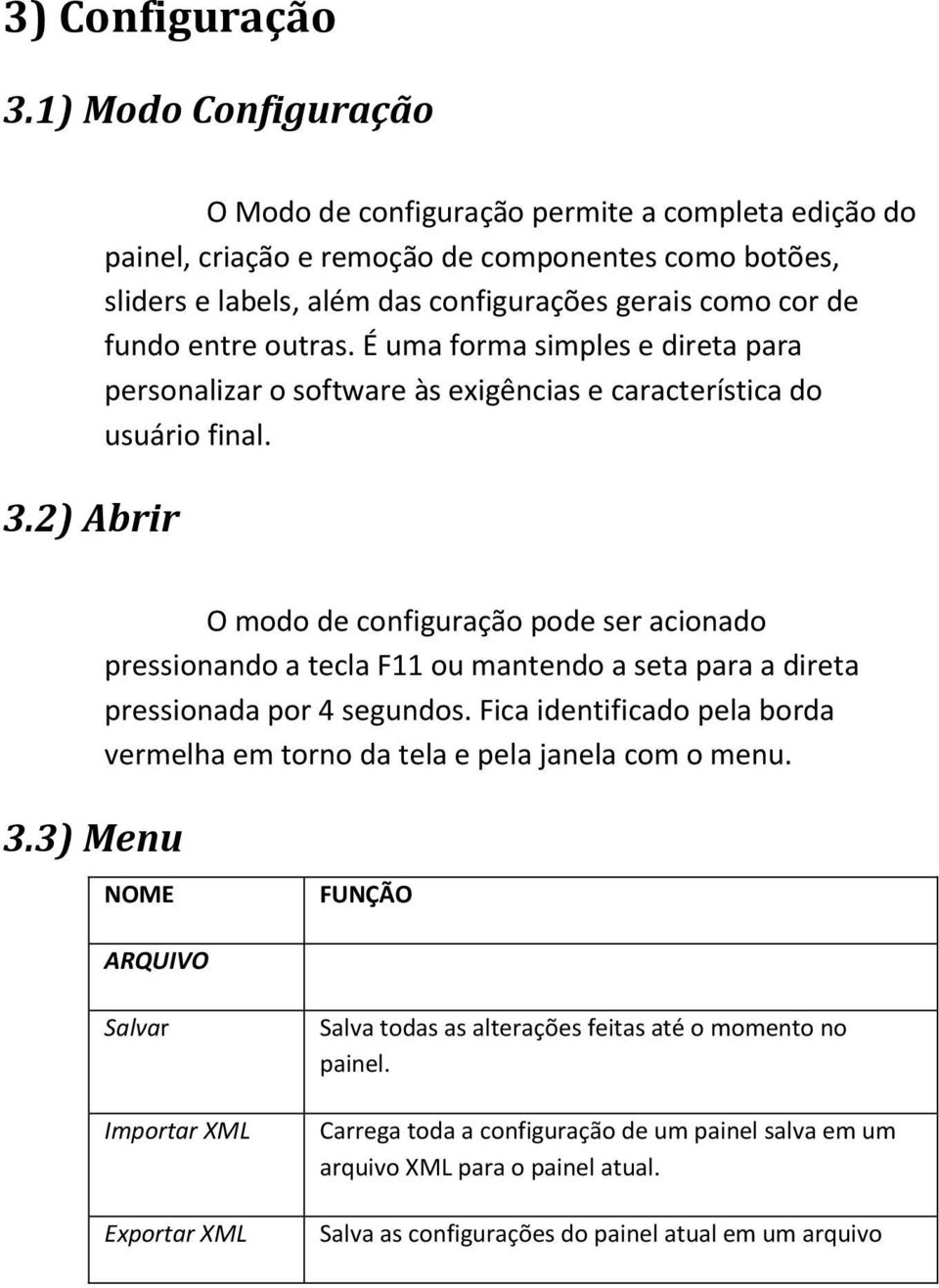 É uma forma simples e direta para personalizar o software às exigências e característica do usuário final.