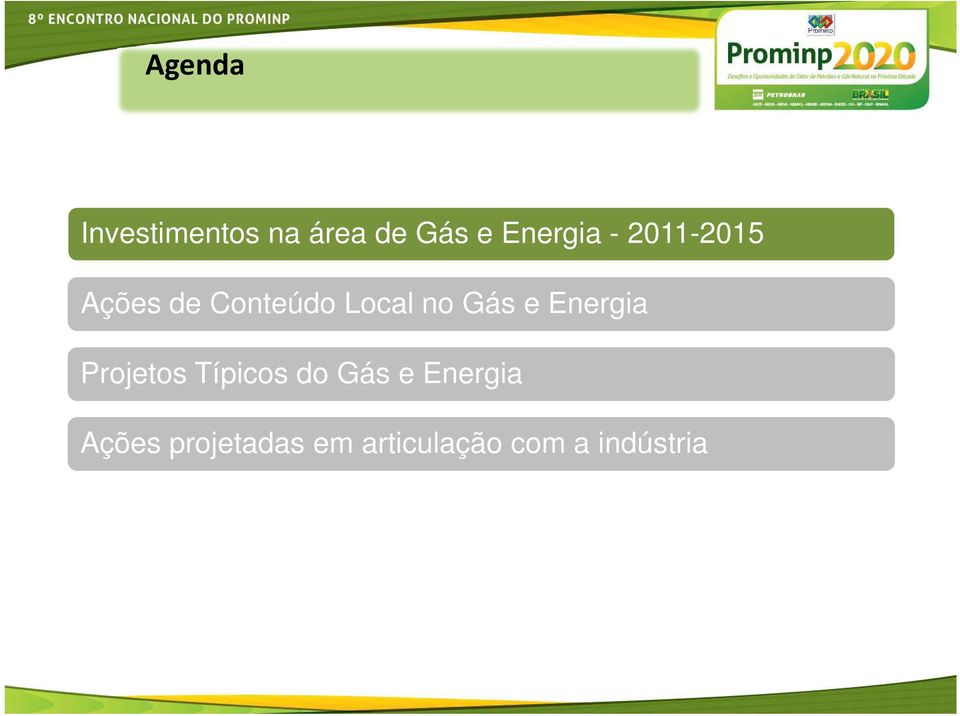 no Gás e Energia Projetos Típicos do Gás e