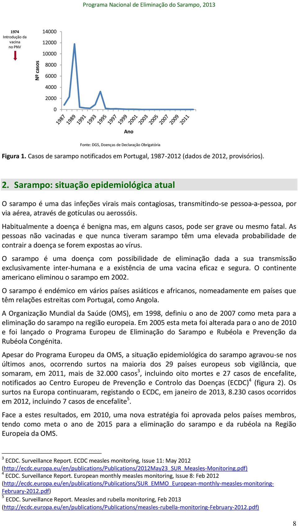 12, provisórios). 2. Sarampo: situação epidemiológica atual O sarampo é uma das infeções virais mais contagiosas, transmitindo-se pessoa-a-pessoa, por via aérea, através de gotículas ou aerossóis.