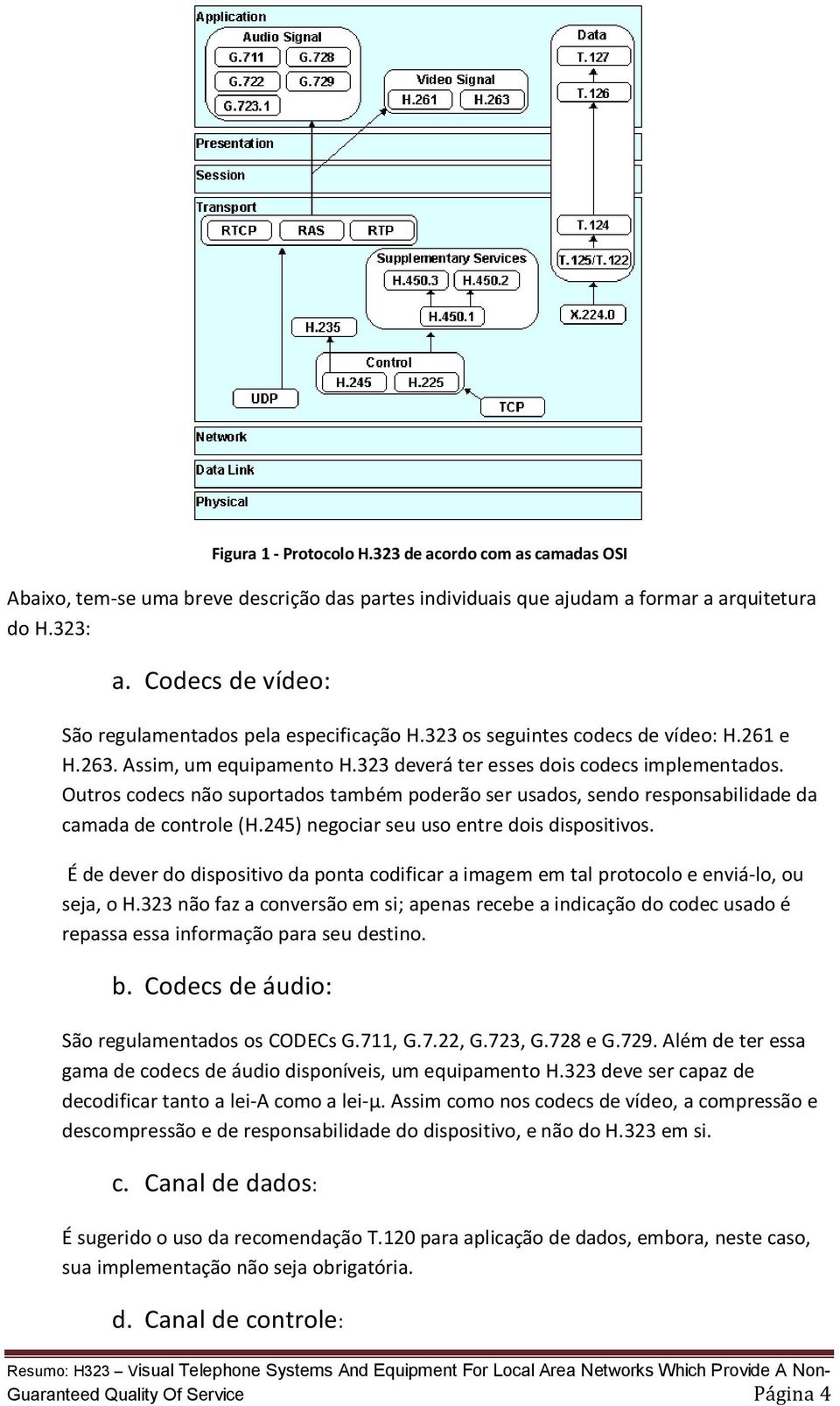 Outros codecs não suportados também poderão ser usados, sendo responsabilidade da camada de controle (H.245) negociar seu uso entre dois dispositivos.