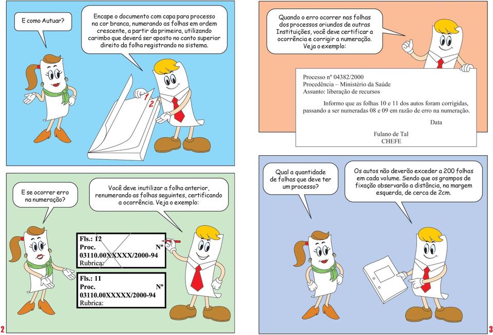 da folha registrando no sistema. Quando o erro ocorrer nas folhas dos processos oriundos de outras Instituições, você deve certificar a ocorrência e corrigir a numeração.
