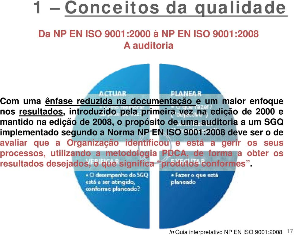 segundo a Norma NP EN ISO 9001:2008 deve ser o de avaliar que a Organização identificou e está a gerir os seus processos, utilizando