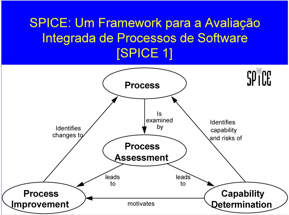 Process Assessment Identifies capability and risks of Process