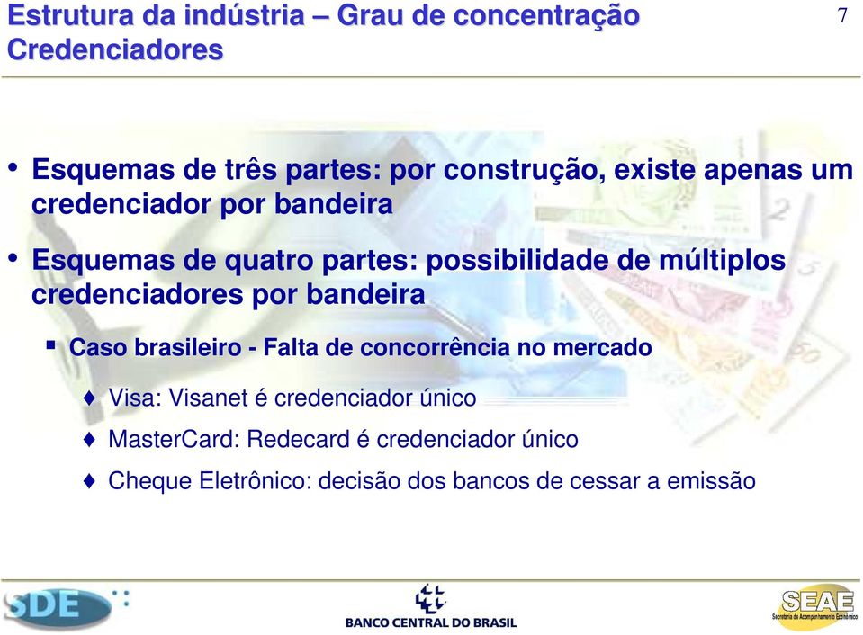 múltiplos crdnciadors por bandira Caso brasiliro - Falta d concorrência no mrcado Visa: