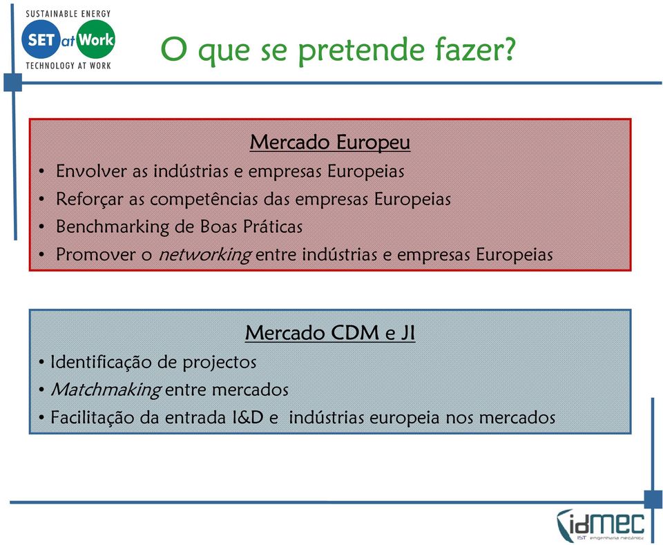 empresas Europeias Benchmarking de Boas Práticas Promover o networking entre indústrias