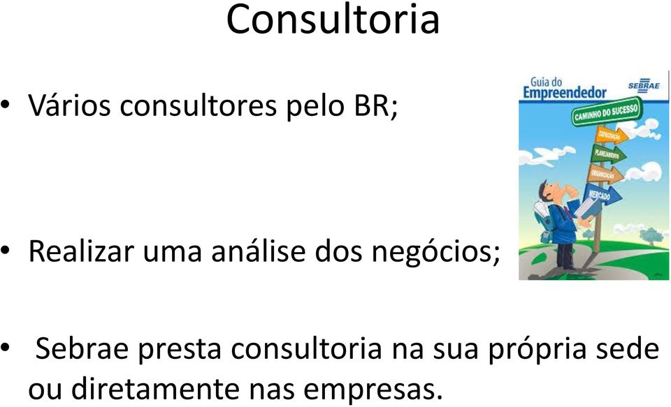 negócios; Sebrae presta consultoria