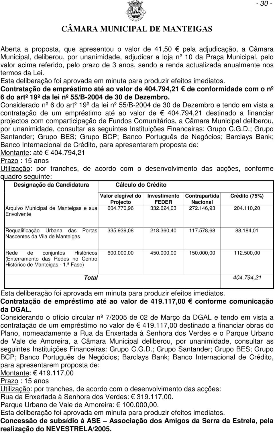 794,21 de conformidade com o nº 6 do artº 19º da lei nº 55/B-2004 de 30 de Dezembro.