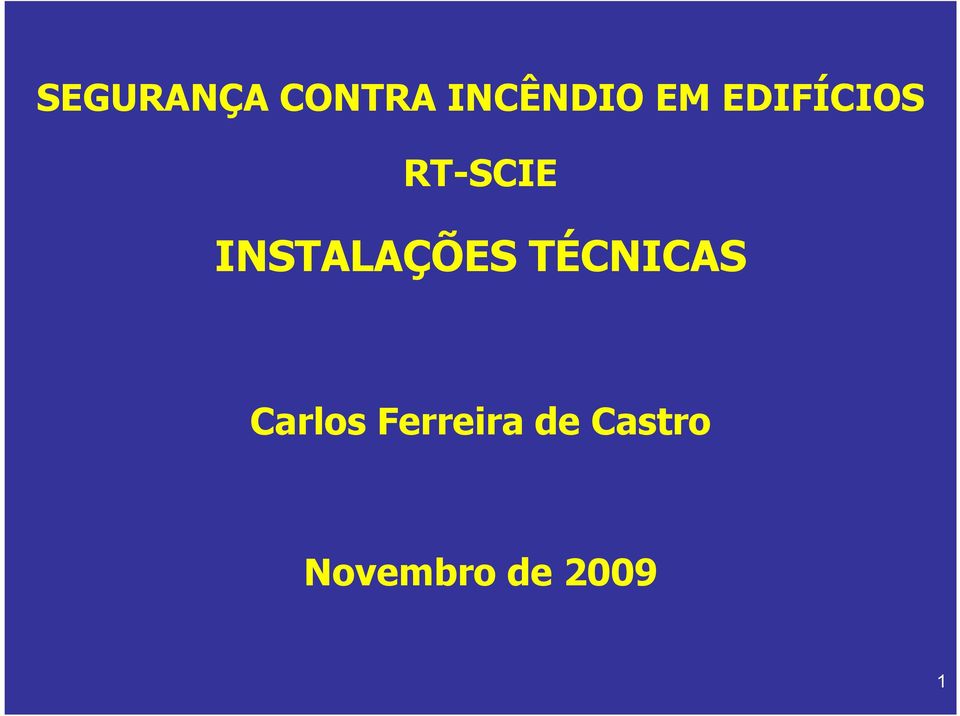 INSTALAÇÕES TÉCNICAS Carlos