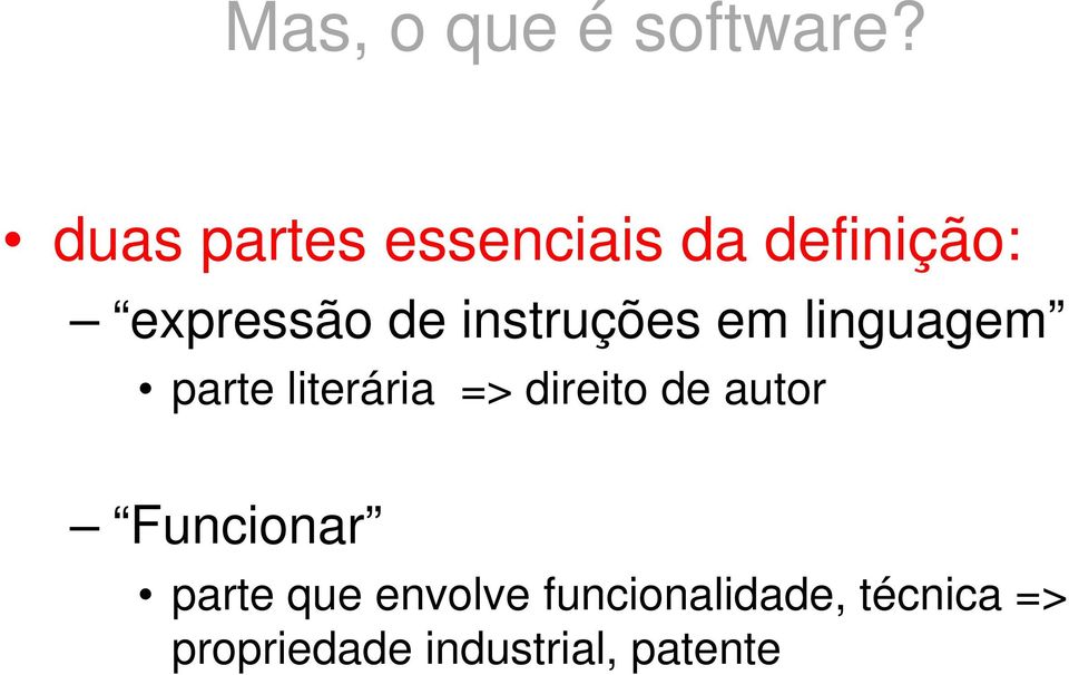 instruções em linguagem parte literária => direito de