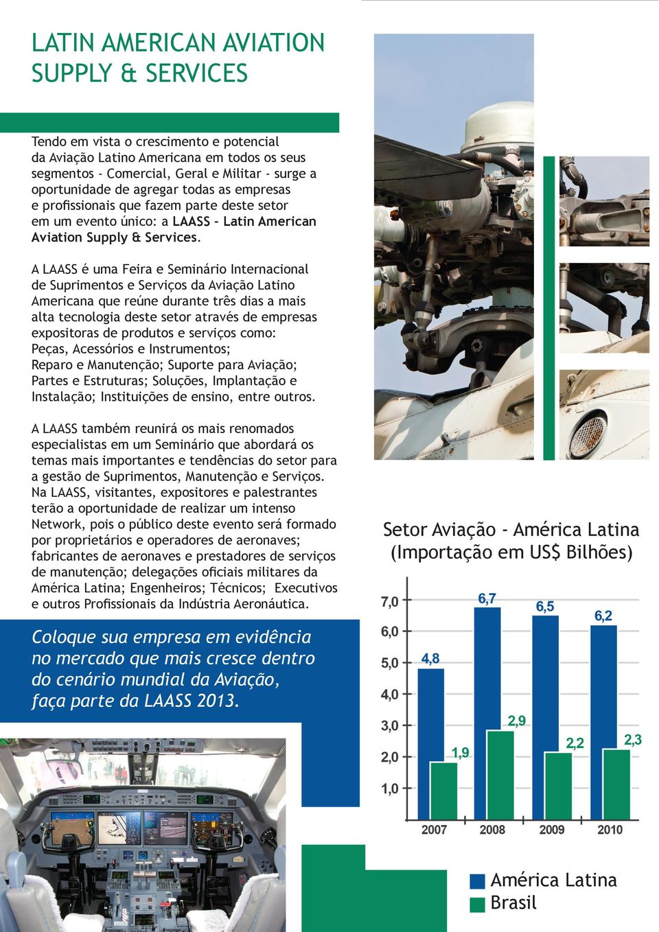 A LAASS é uma Feira e Seminário Internacional de Suprimentos e Serviços da Aviação Latino Americana que reúne durante três dias a mais alta tecnologia deste setor através de empresas expositoras de