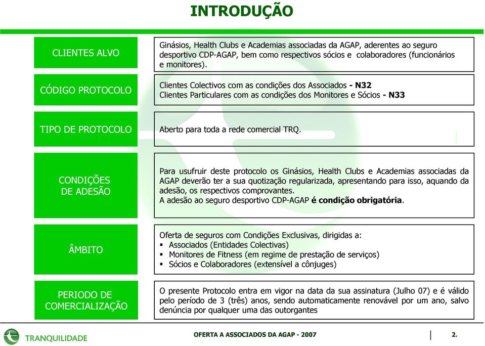 CONDIÇÕES DE ADESÃO Para usufruir deste protocolo os Ginásios, Health Clubs e Academias associadas da AGAP deverão ter a sua quotização regularizada, apresentando para isso, aquando da adesão, os