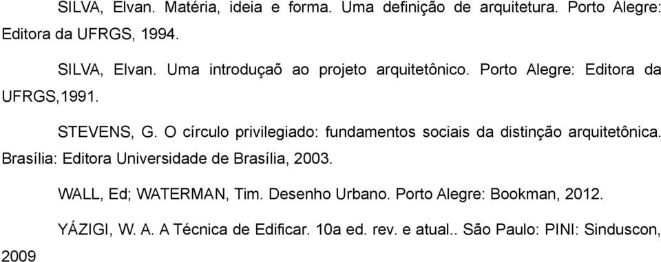 O círculo privilegiado: fundamentos sociais da distinção arquitetônica. Brasília: Editora Universidade de Brasília, 2003.