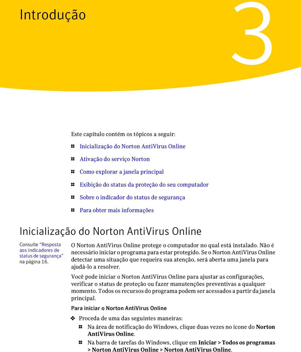 O Norton AntiVirus Online protege o computador no qual está instalado. Não é necessário iniciar o programa para estar protegido.