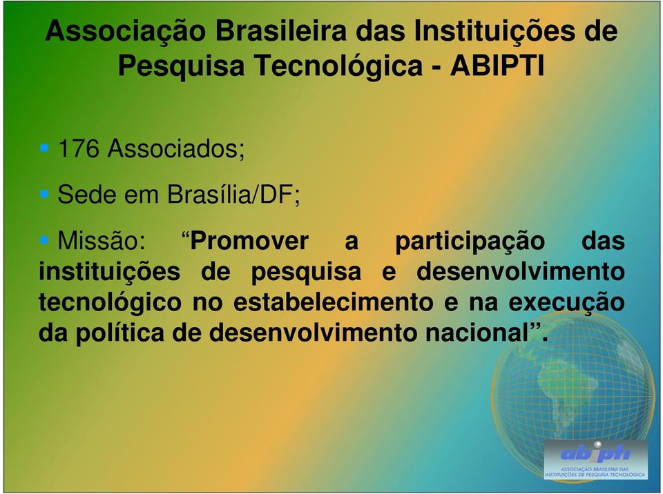 participação das instituições de pesquisa e desenvolvimento