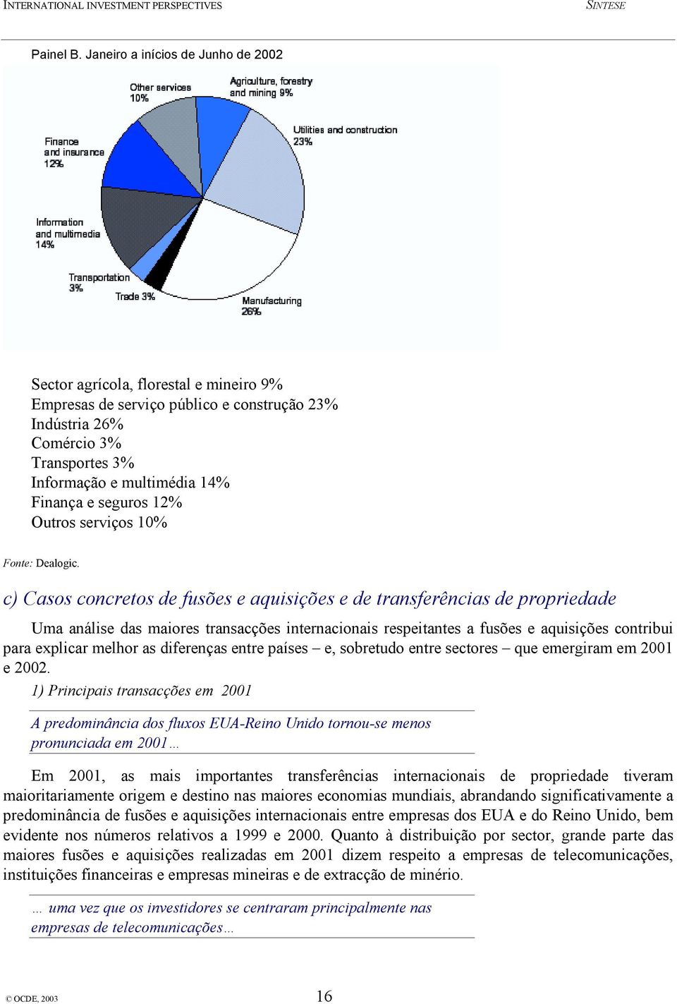seguros 12% Outros serviços 10% Fonte: Dealogic.