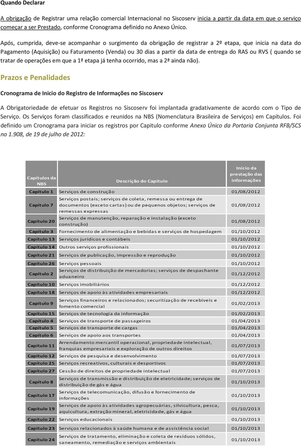 ou RVS ( quando se tratar de operações em que a 1ª etapa já tenha ocorrido, mas a 2ª ainda não).