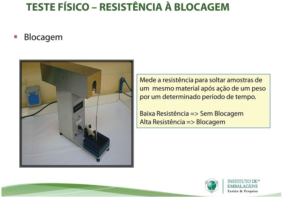 após ação de um peso por um determinado período de tempo.