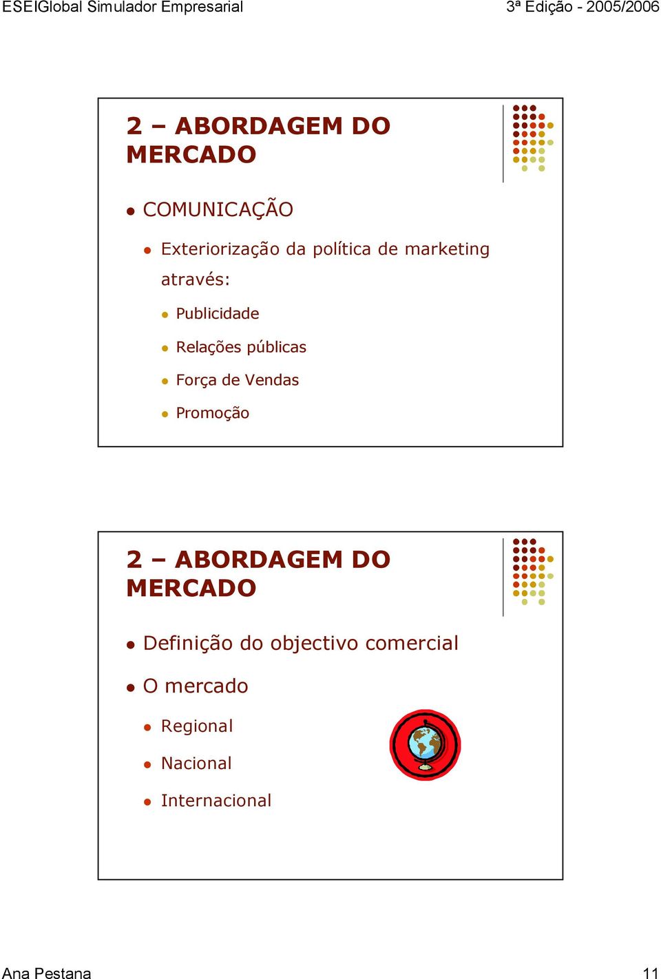 Vendas Promoção Definição do objectivo comercial O