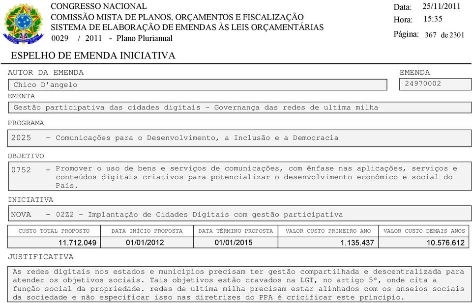 NOVA - 02Z2 - Implantação de Cidades Digitais com gestão participativa As redes digitais nos estados e municipios precisam ter gestão compartilhada e descentralizada para atender os objetivos sociais.