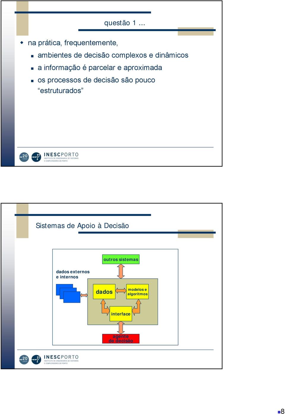 a informação é parcelar e aproximada os processos de decisão são pouco