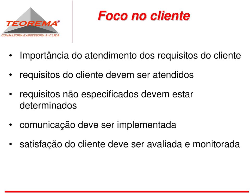 não especificados devem estar determinados comunicação deve