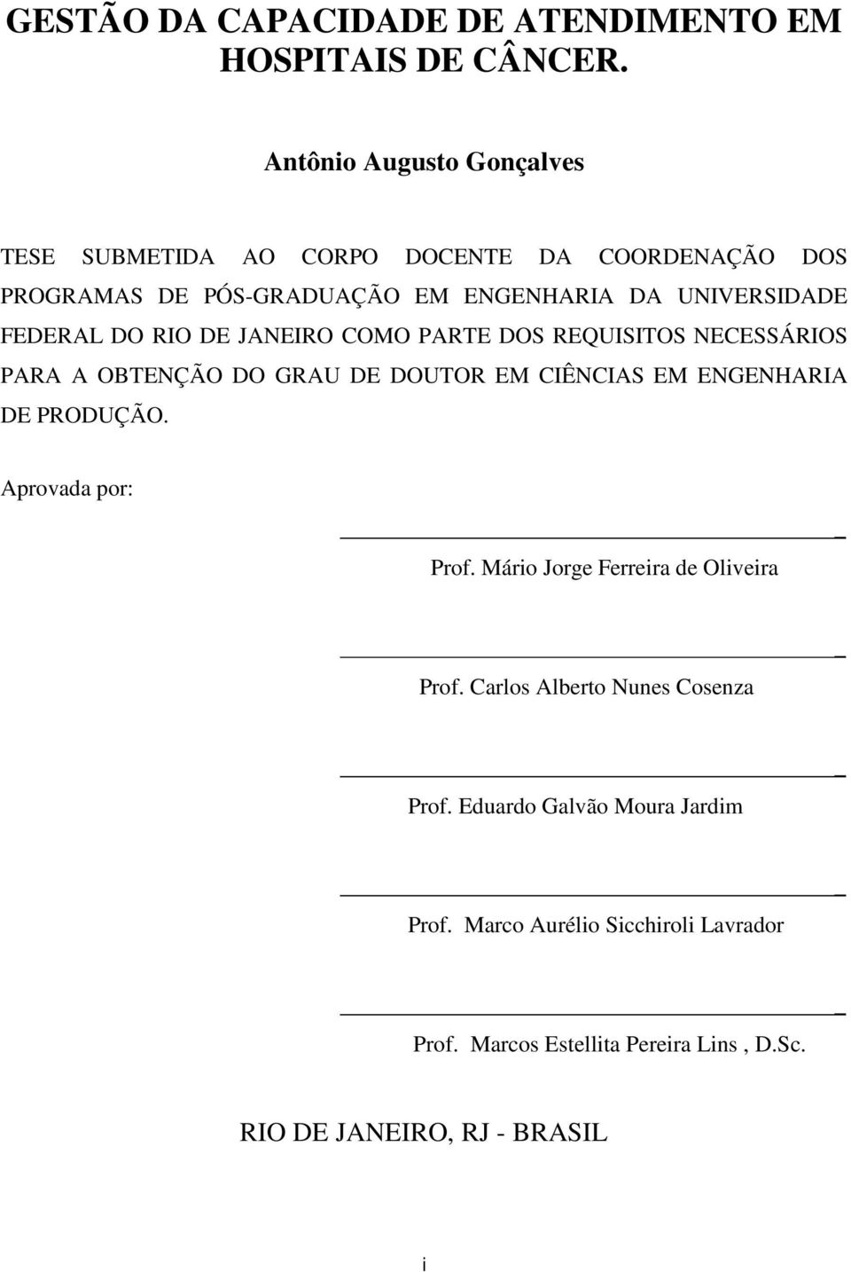 DO RIO DE JANEIRO COMO PARTE DOS REQUISITOS NECESSÁRIOS PARA A OBTENÇÃO DO GRAU DE DOUTOR EM CIÊNCIAS EM ENGENHARIA DE PRODUÇÃO.