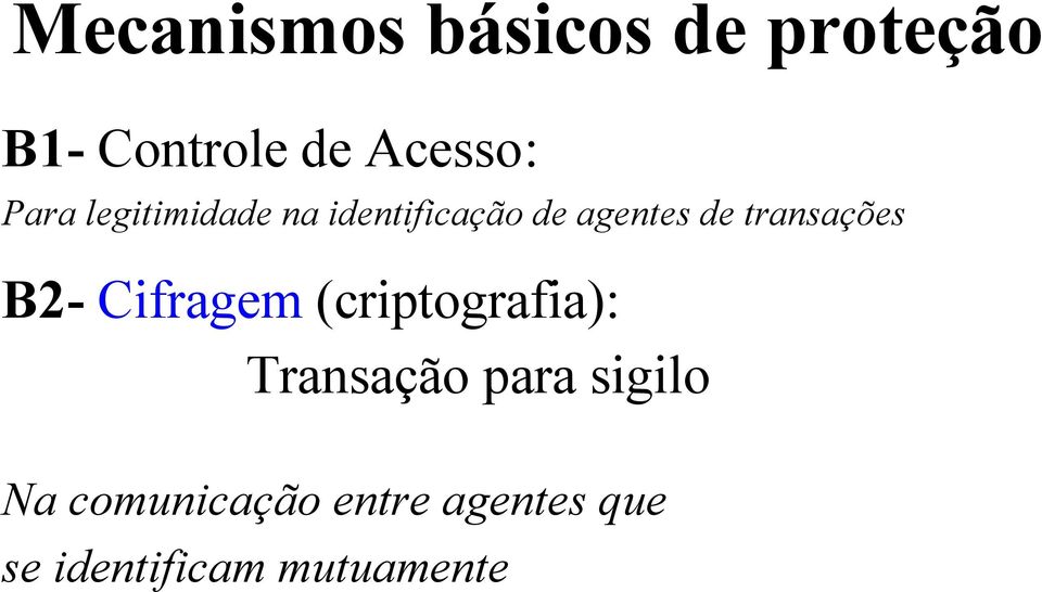 transações B2- Cifragem (criptografia): Transação para