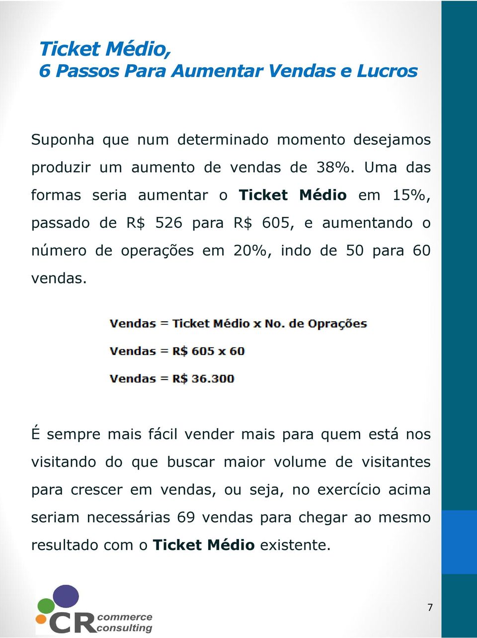 em 20%, indo de 50 para 60 vendas.