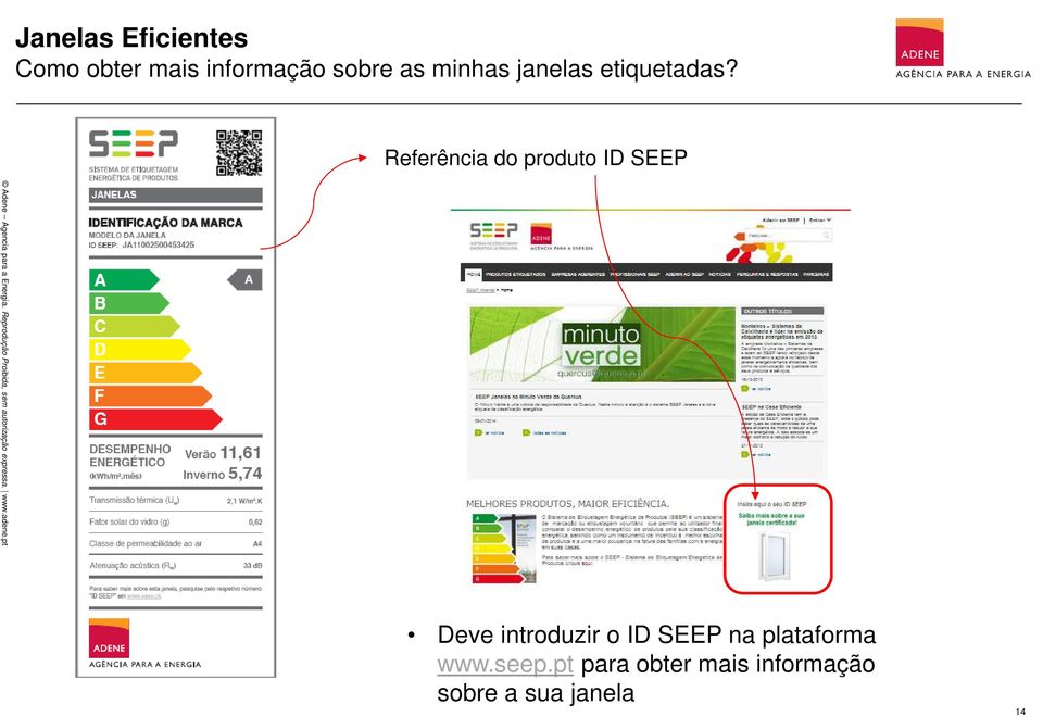 Referência do produto ID SEEP Deve introduzir o ID