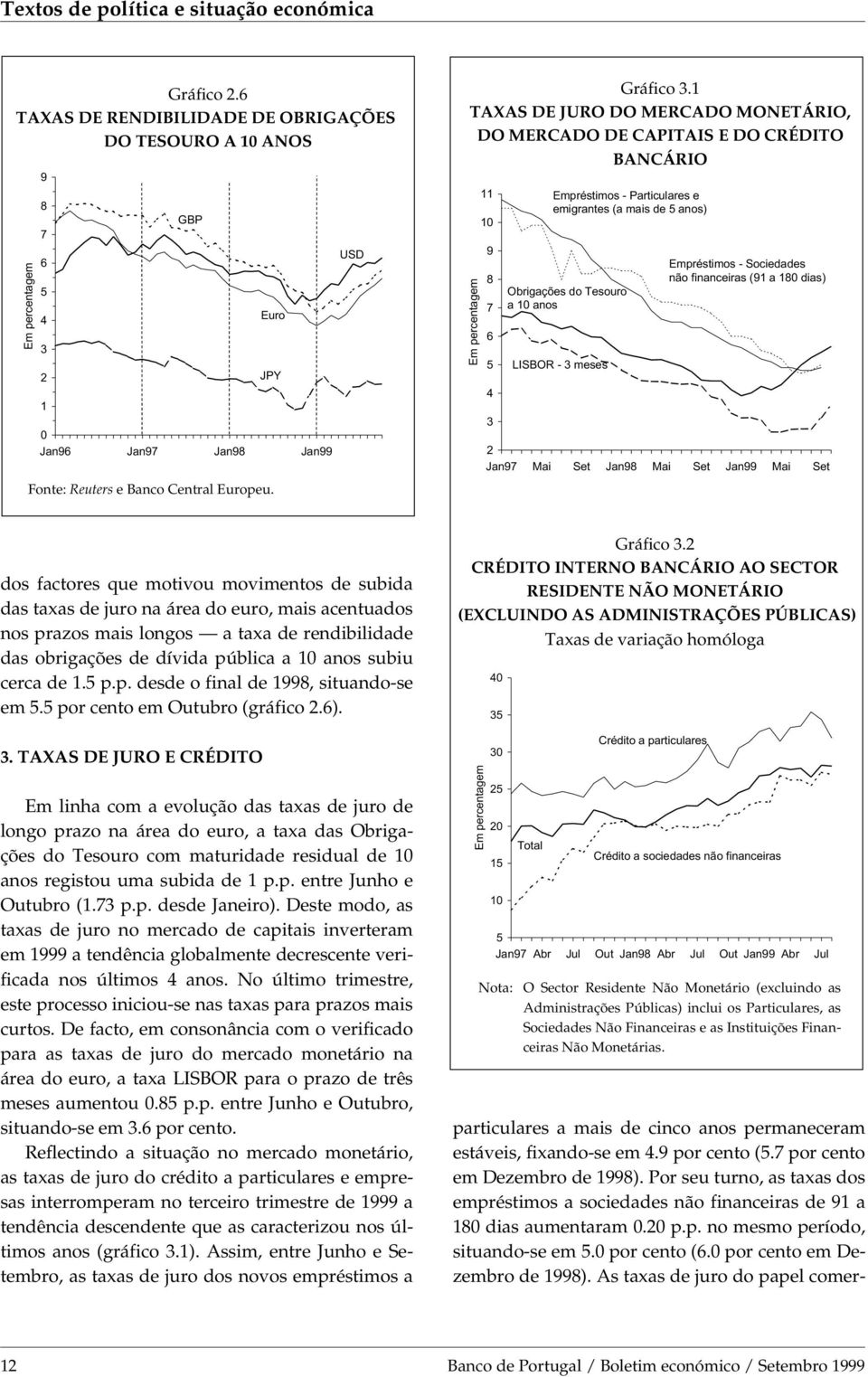 a 10 anos LISBOR - 3 meses Empréstimos - Sociedades não financeiras (91 a 180 dias) 2 Jan97 Mai Set Jan98 Mai Set Jan99 Mai Set Fonte: Reuters e Banco Central Europeu.