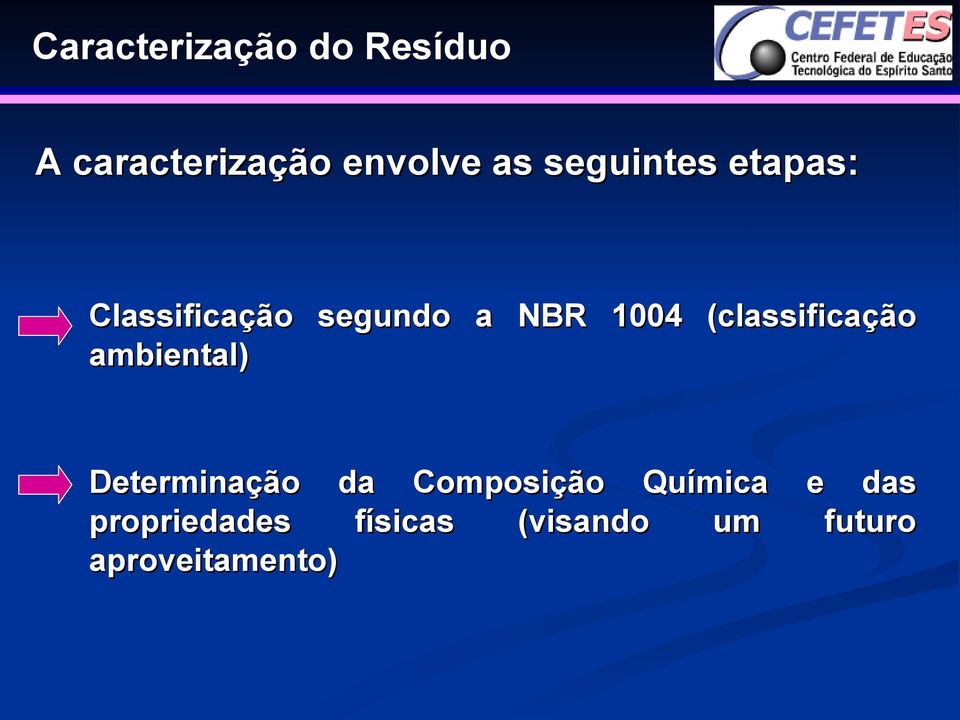 (classificação ambiental) Determinação da Composição