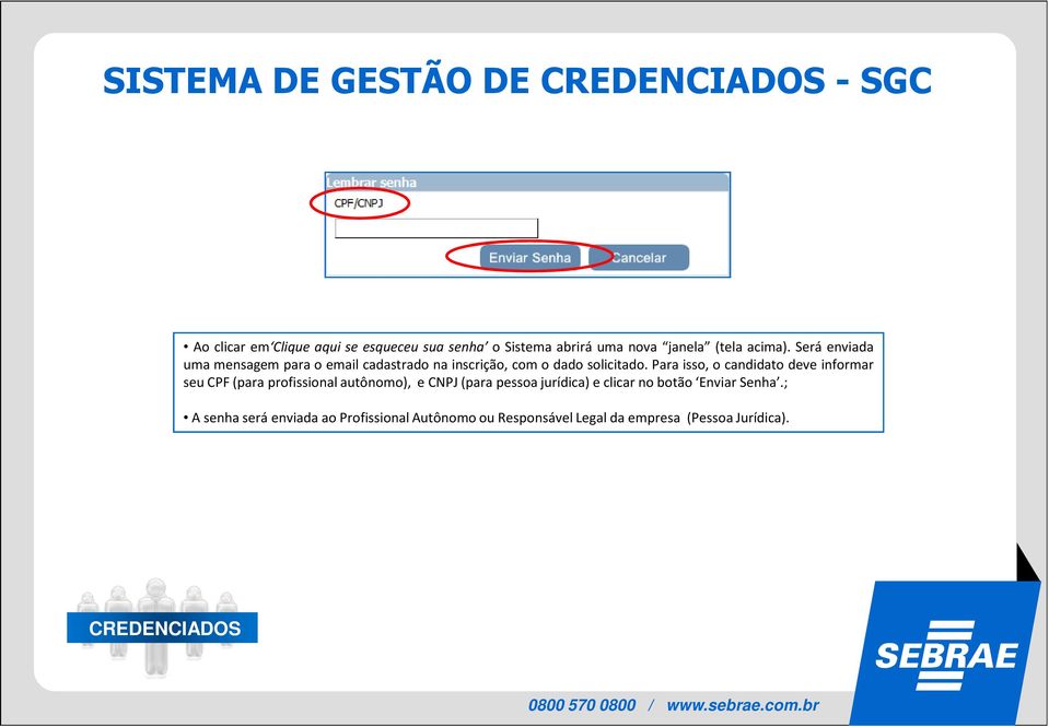 Para isso, o candidato deve informar seu CPF(para profissional autônomo), e CNPJ(para pessoa jurídica)