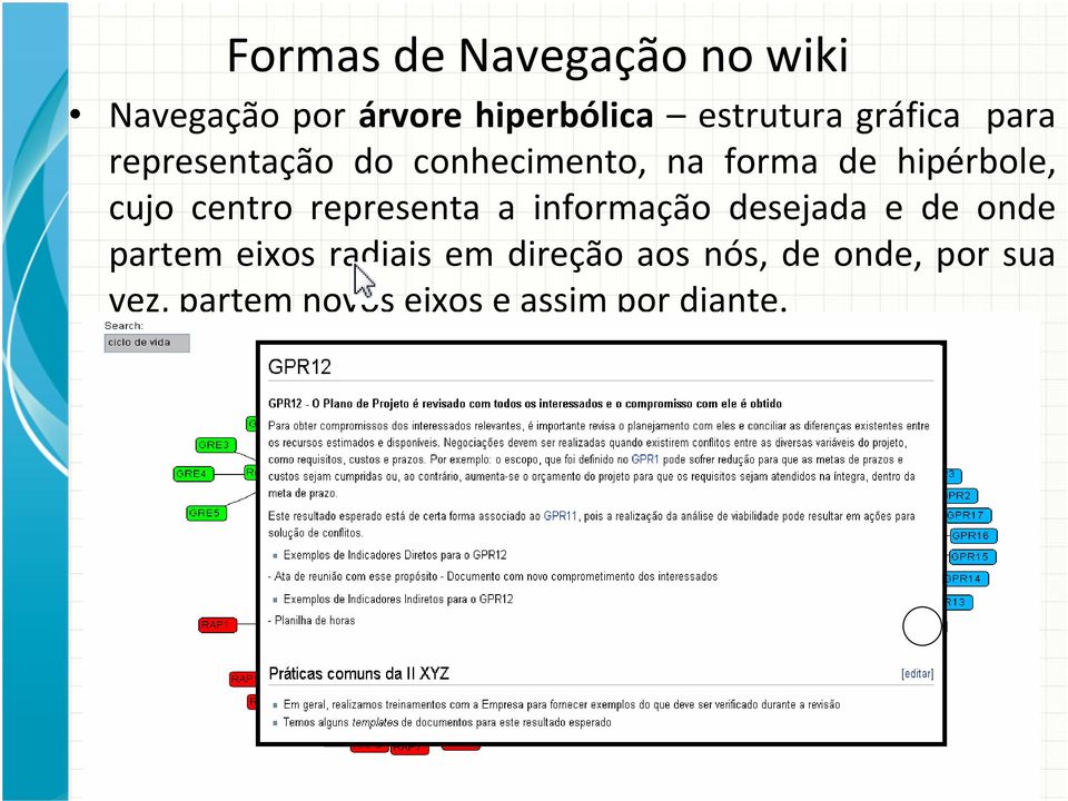 centro representa a informação desejada e de onde partem eixos radiais em