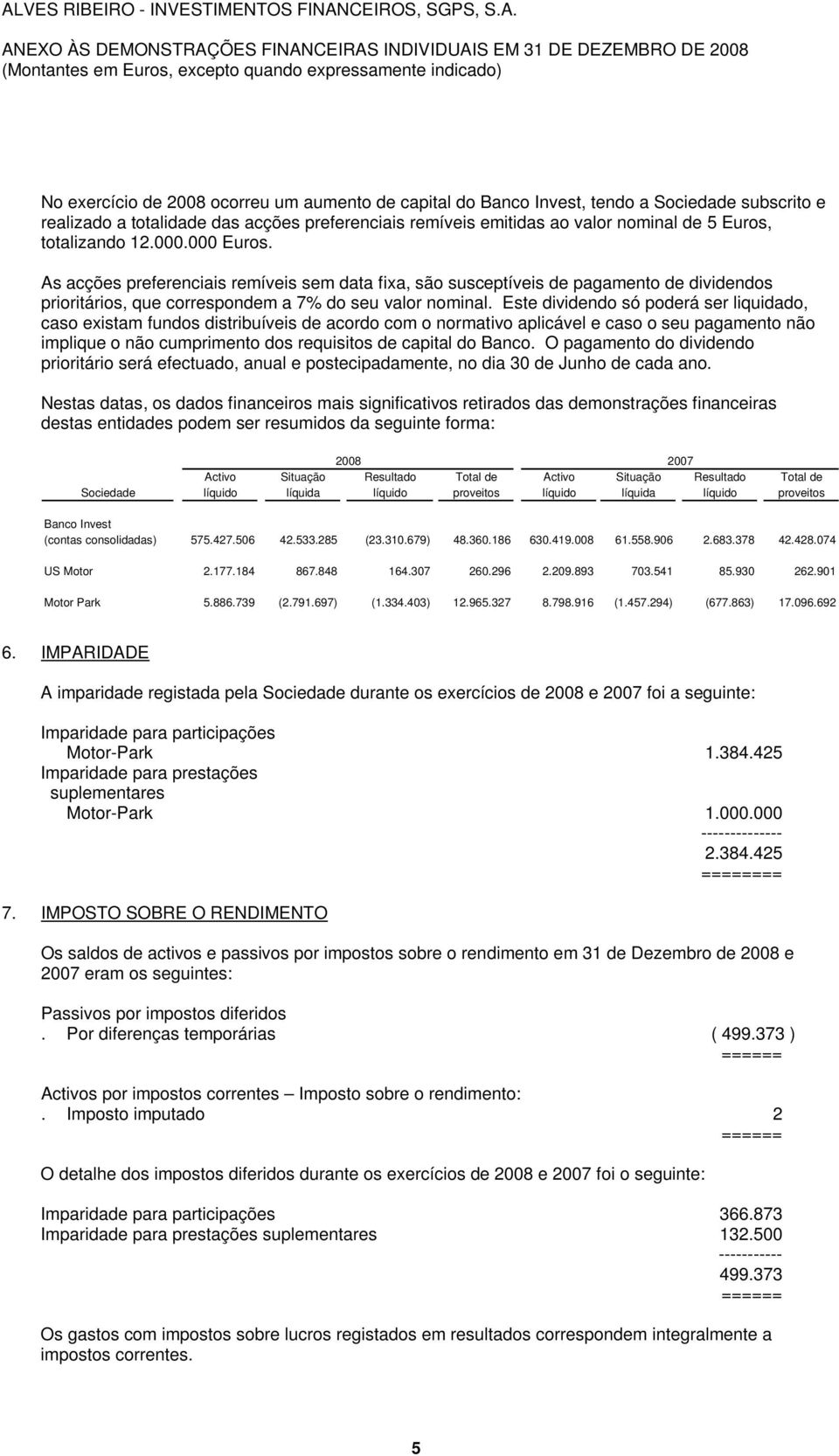 000 Euros. As acções preferenciais remíveis sem data fixa, são susceptíveis de pagamento de dividendos prioritários, que correspondem a 7% do seu valor nominal.