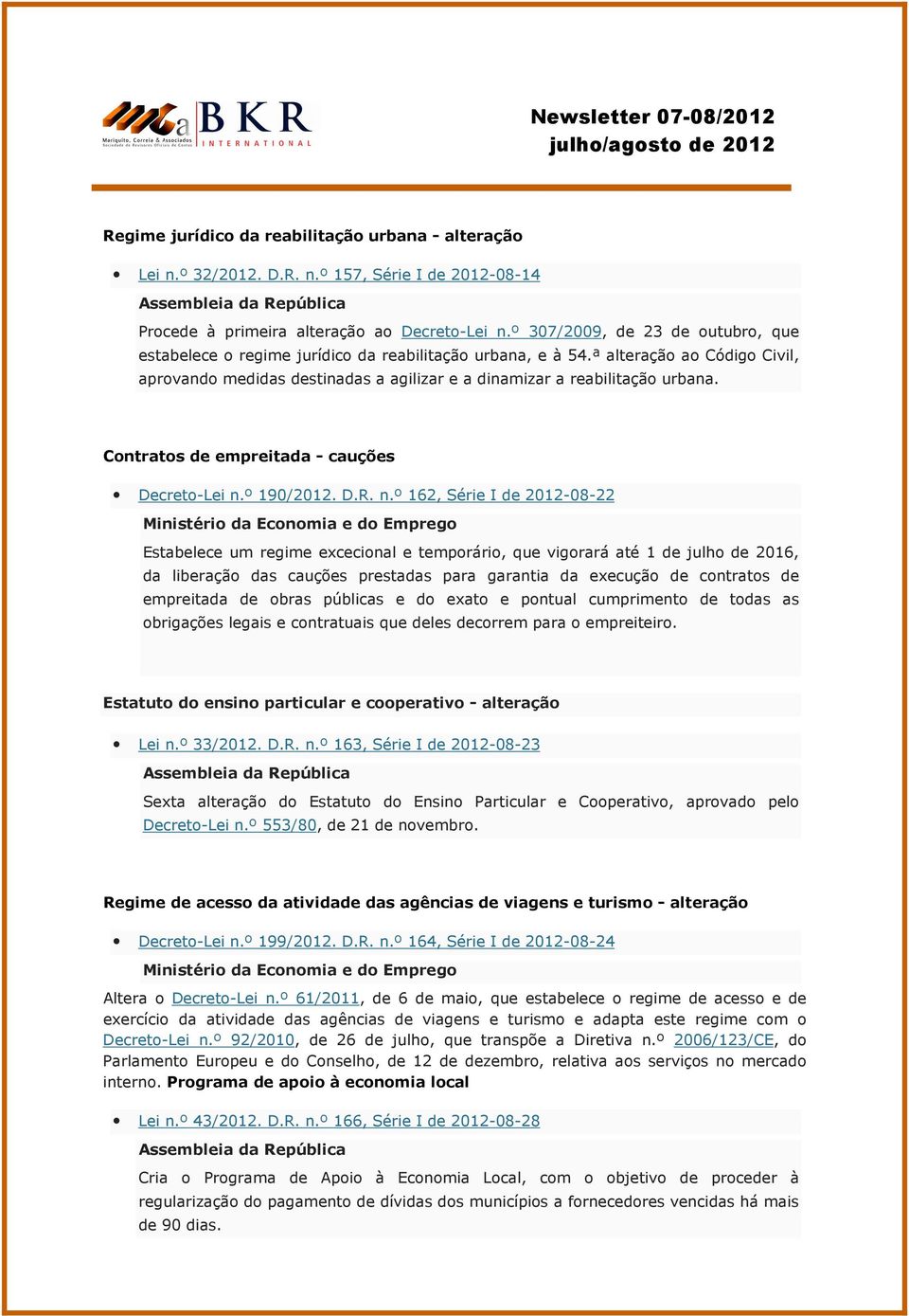 Contratos de empreitada - cauções Decreto-Lei n.