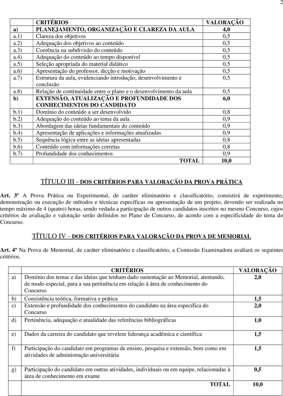 7) Estrutura da aula, evidenciando introdução, desenvolvimento e 0,5 conclusão a.