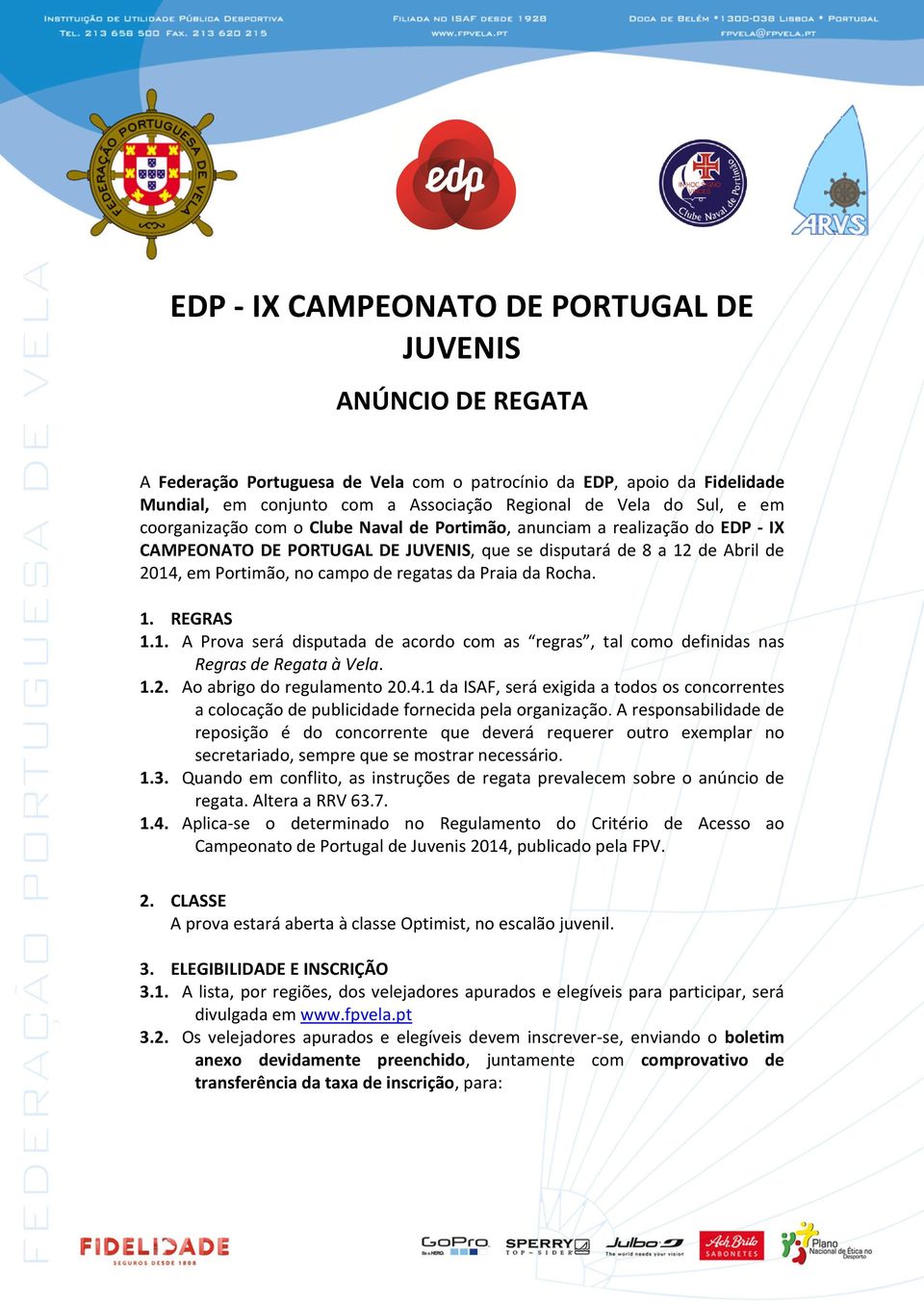 EDP - IX CAMPEONATO DE PORTUGAL DE JUVENIS - PDF Download grátis