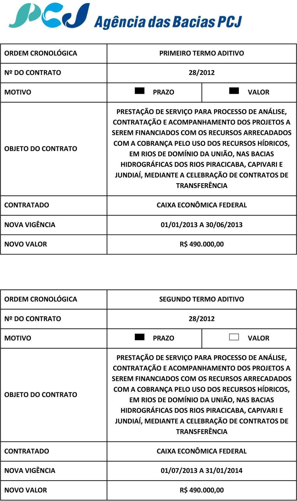 FDRAL NOVA VIGÊNCIA 01/01/2013 A 30/06/2013 NOVO R$ 490.