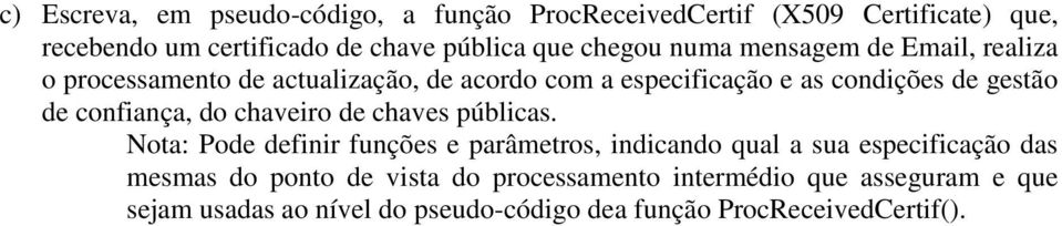 confiança, do chaveiro de chaves públicas.