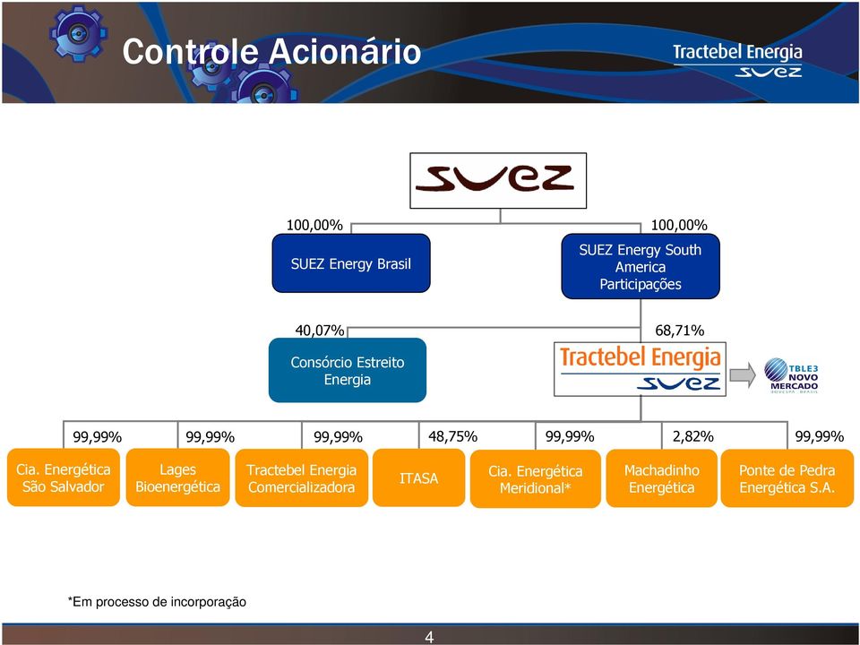 Energética São Salvador Lages Bioenergética Tractebel Energia Comercializadora ITASA Cia.