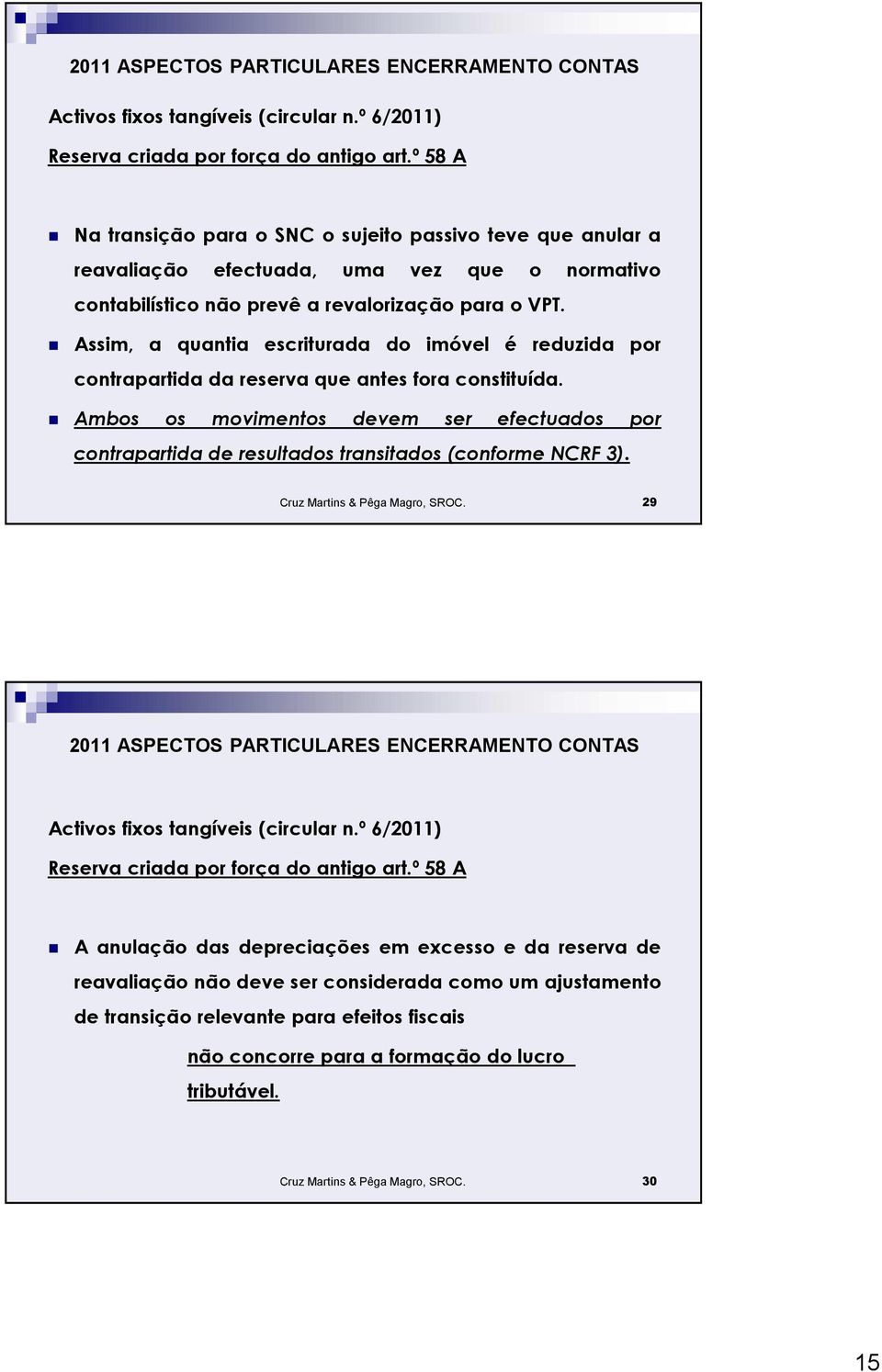 Assim, a quantia escriturada do imóvel é reduzida por contrapartida da reserva que antes fora constituída.