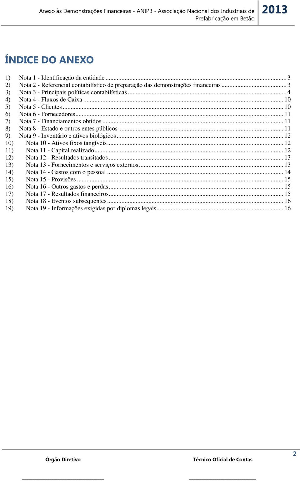 .. 11 9) Nota 9 - Inventário e ativos biológicos... 12 10) Nota 10 - Ativos fixos tangíveis... 12 11) Nota 11 - Capital realizado... 12 12) Nota 12 - Resultados transitados.