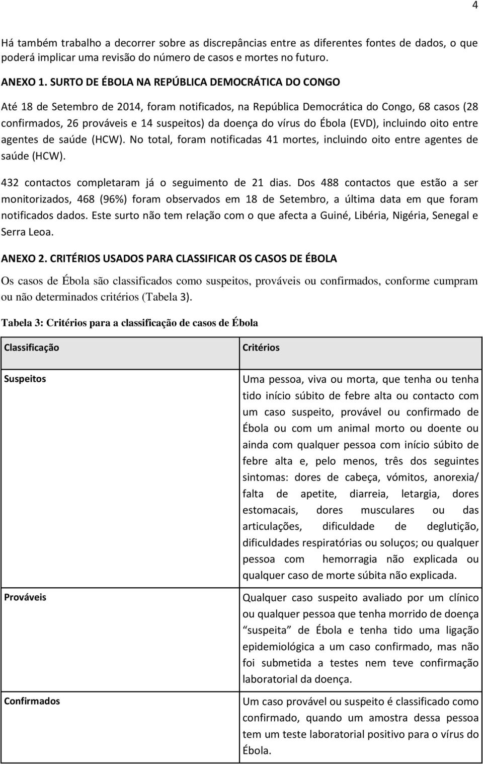 vírus do Ébola (EVD), incluindo oito entre agentes de saúde (HCW). No total, foram notificadas 41 mortes, incluindo oito entre agentes de saúde (HCW).