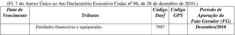 de 28 de dezembro de 2010.