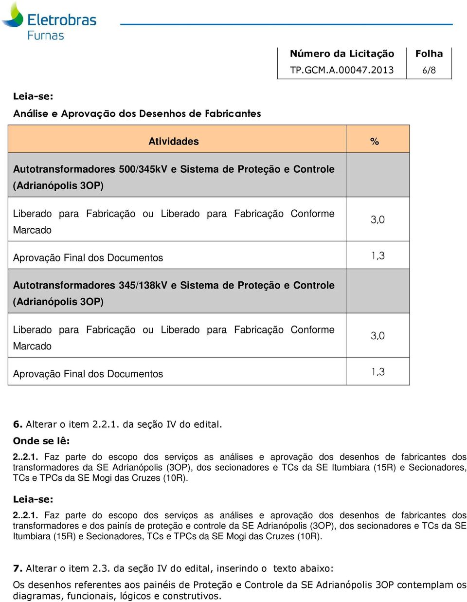 da seção IV do edital. 2..2.1.