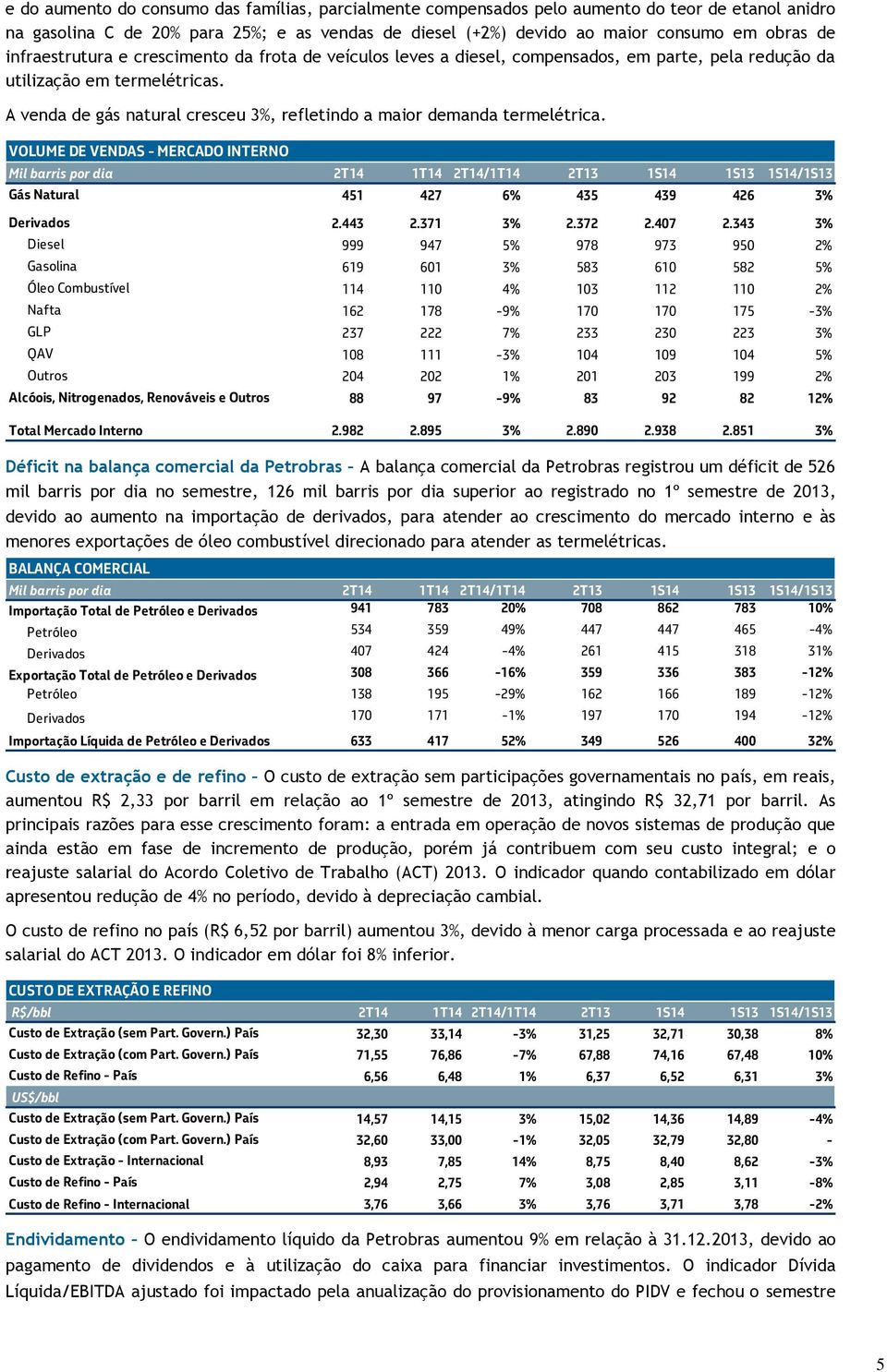 A venda de gás natural cresceu 3%, refletindo a maior demanda termelétrica.