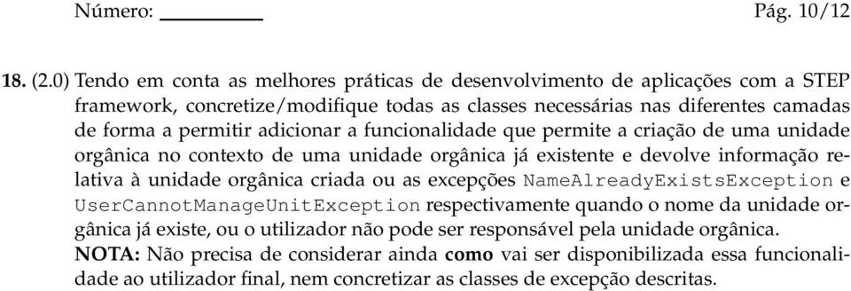 adicionar a funcionalidade que permite a criação de uma unidade orgânica no contexto de uma unidade orgânica já existente e devolve informação relativa à unidade orgânica criada ou as