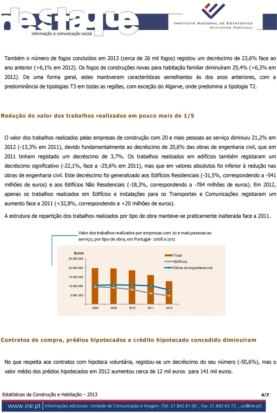 De uma forma geral, estes mantiveram características semelhantes às dos anos anteriores, com a predominância de tipologias T3 em todas as regiões, com exceção do Algarve, onde predomina a tipologia