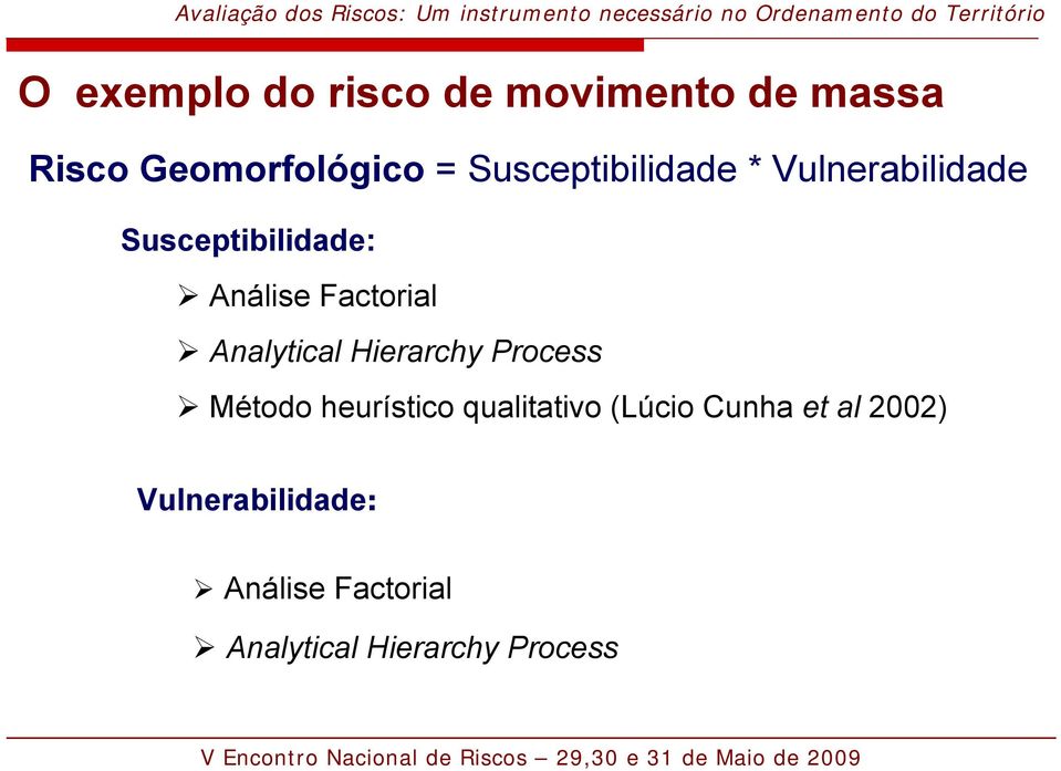 Analytical Hierarchy Process Método heurístico qualitativo (Lúcio